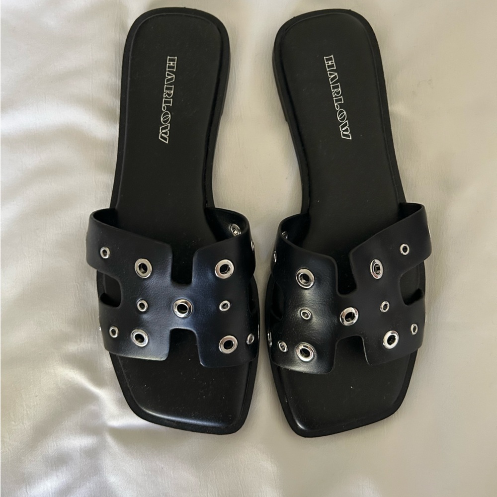 Sandals with Silver Grommets